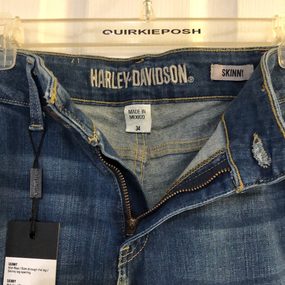 Brand NEW Harley Davidson Jeans size 34, fits size16 ladies, Great stretch - Picture 4 of 8